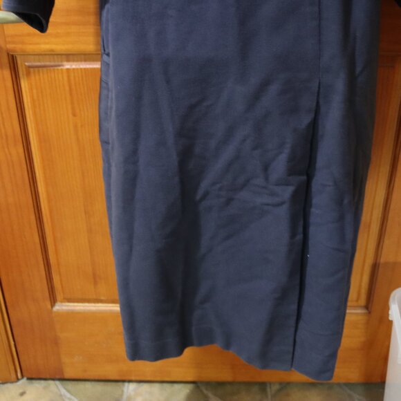 Parachute Canada Vintage Navy High Collar Belted Long Coat Architectural 80s - Picture 14 of 16